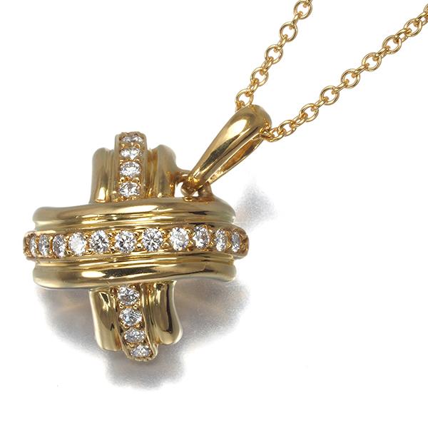 ティファニー K18YG ダイヤモンド ペンダントネックレス シグネチャー TIFFANY&Co.（ティファニー） ネックレス ダイヤ ダイヤモンド
