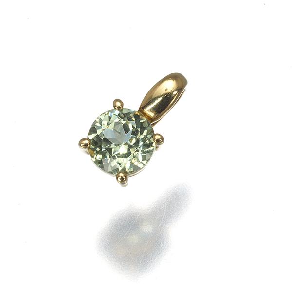 GSTV ペンダントトップ グリーンクォーツ 0.70ct 一粒 K18YG BLJ/GENJ