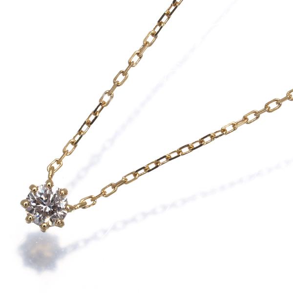 agete（アガット） ネックレス ダイヤ ダイヤモンド 0.10ct 一粒 K18YG 