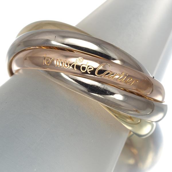 カルティエ　トリニティリング　K18 Au750 PG YG WG #52 Cartier（カルティエ） トリニティ リング スリーカラー 5連 SM 50号
