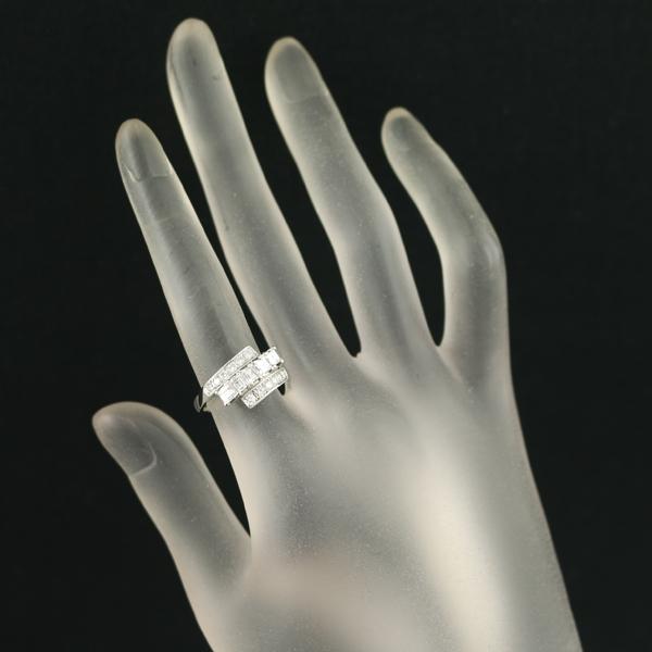 ダイヤ ダイヤモンド 0.73ct/0.29ct スクエアカット 2種カット リング 