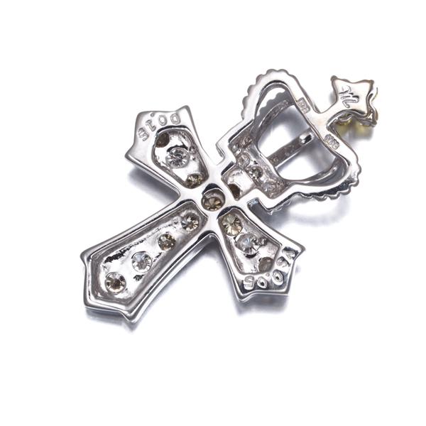笠原真寿美 ペンダントトップ サファイア 0.05ct ダイヤ ダイヤモンド 0.15ct クロス クラウン K18WGBLJ_2
