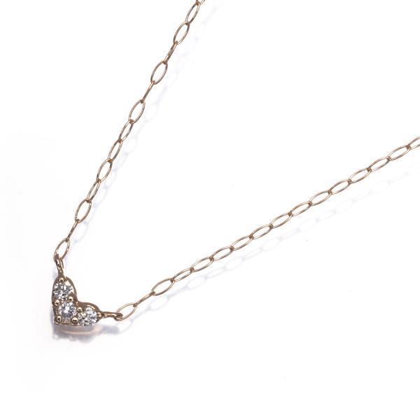 ダイヤ ダイヤモンド 0.02ct ハート ネックレス K18PG GENJ_4