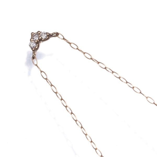 ダイヤ ダイヤモンド 0.02ct ハート ネックレス K18PG GENJ_1