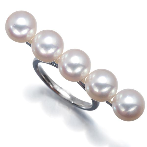 パールリング　2g k18WG K18YG/PG/WG 一粒天然パールリング『Pearl』 K18ゴールド 真珠 真珠