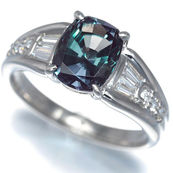 クレサンベール リング 再結晶アレキサンドライト 2.31ct ダイヤ ダイヤモンド 0.24ct 15号 Pt950 鑑/保 指輪 BLJ/GENJ | KYOCERA | 09