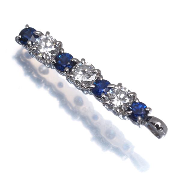 ダイヤ ダイヤモンド 0.599ct サファイア 0.53ct ペンダントトップ