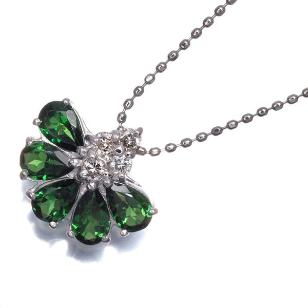 グリーンガーネット 1.12ct ダイヤ ダイヤモンド 0.11ct 2種カット