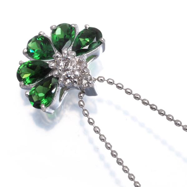 グリーンガーネット 1.12ct ダイヤ ダイヤモンド 0.11ct 2種カット