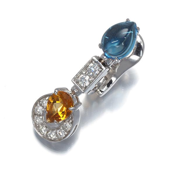 ブルガリ ピアス トパーズ シトリン ダイヤ ダイヤモンド 片耳 K18WG BLJ 大幅値下げ品 | BVLGARI | 05