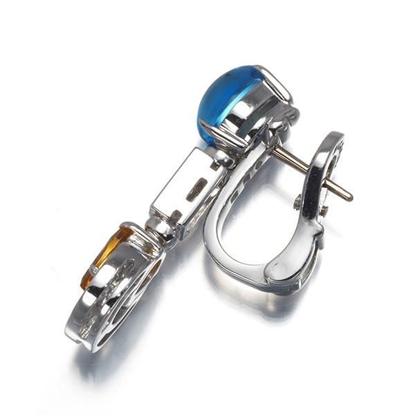ブルガリ ピアス トパーズ シトリン ダイヤ ダイヤモンド 片耳 K18WG BLJ 大幅値下げ品 | BVLGARI | 02