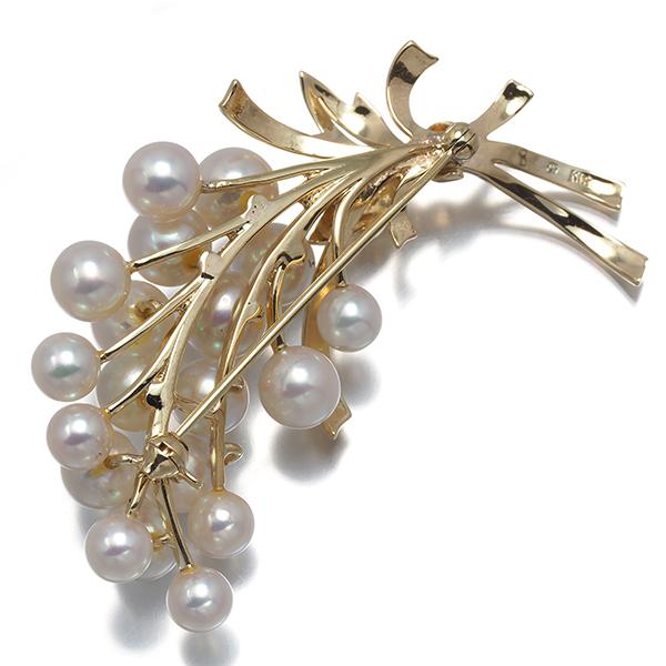 MIKIMOTO（ミキモト） ブローチ パール 真珠 5.2-7.1mm ブーケ K14YG