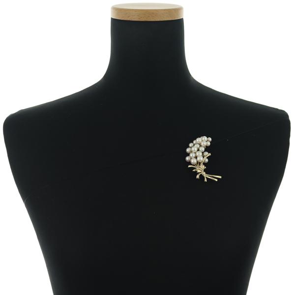 MIKIMOTO（ミキモト） ブローチ パール 真珠 5.2-7.1mm ブーケ K14YG