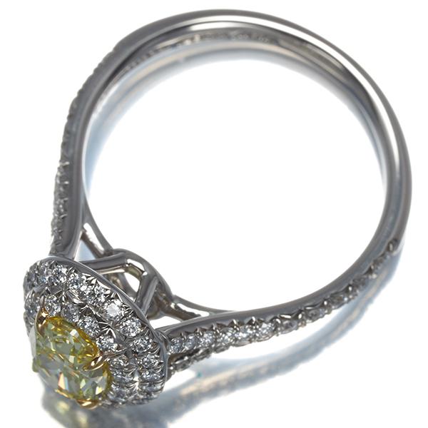 ティファニー リング イエロー ダイヤ ダイヤモンド 0.92ct ソレスト ダブルハロー 11号 Pt950/K18YG 箱 指輪 BLJ_2