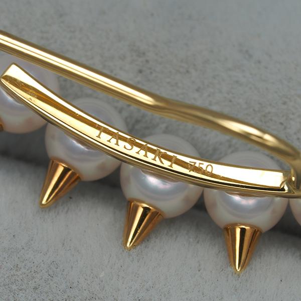 r*a様 田崎真珠 TASAKI パールピアス K18刻印 マベパール ゴールド TASAKI（タサキ） ピアス ベビーパール 真珠 3.8mm デインジャープラス