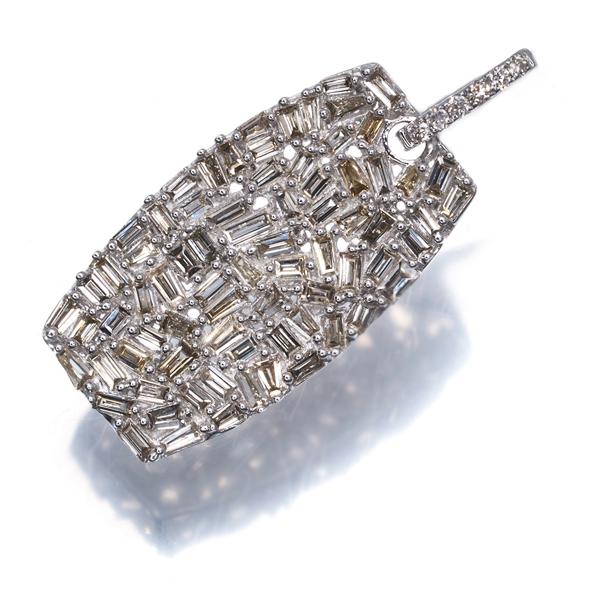 ブラウン ダイヤ ダイヤモンド 0.80ct テーパーカット ペンダント 