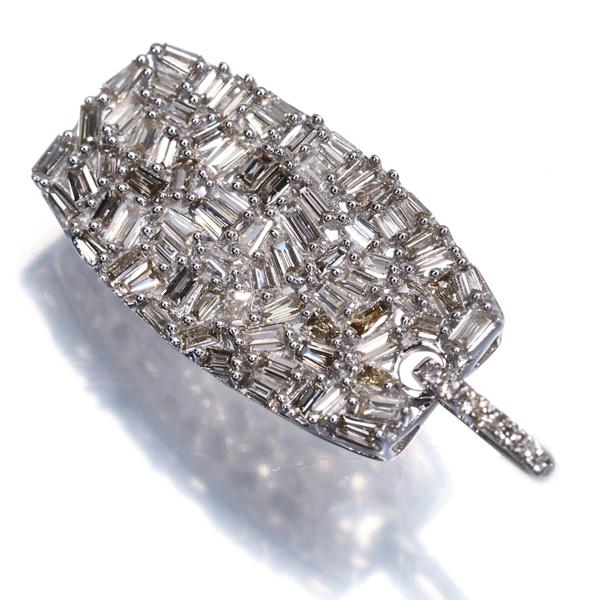 ブラウン ダイヤ ダイヤモンド 0.80ct テーパーカット ペンダント