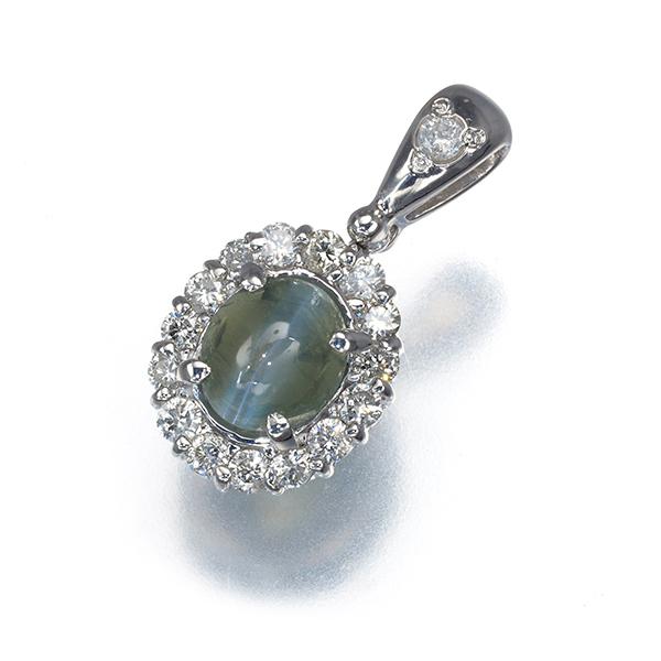 アレキサンドライトキャッツアイ 0.76ct ダイヤ ダイヤモンド 0.26ct ペンダントトップ K18WG ソGENJ |  | 06