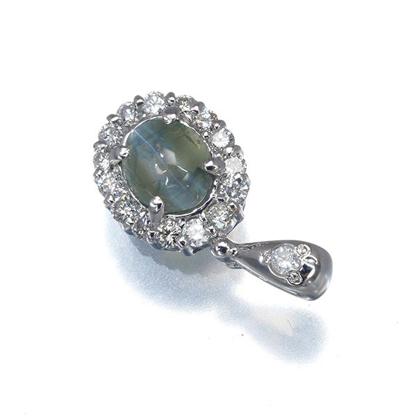 アレキサンドライトキャッツアイ 0.76ct ダイヤ ダイヤモンド 0.26ct ペンダントトップ K18WG ソGENJ |  | 01