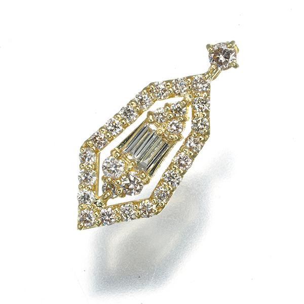 ダイヤ ダイヤモンド 0.36ct テーパー 2種カット ペンダント
