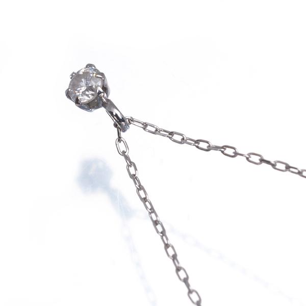 ダイヤ ダイヤモンド 0.10ct 一粒 ネックレス K18WG GENJ : グリーバー 