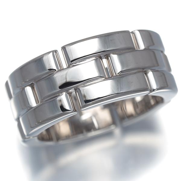 美品Cartier マイヨンパンテール リング 18WG #50 Cartier（カルティエ） リング マイヨンパンテール 3ロウ 50号 K18WG