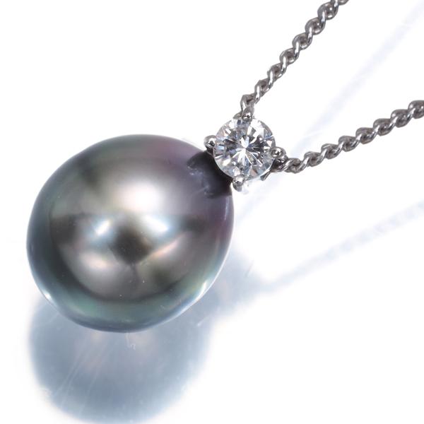 TASAKI（タサキ） ネックレス ブラック パール 真珠 9.5mm ダイヤ 