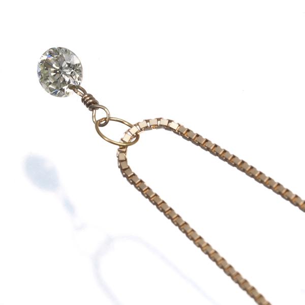 agete（アガット） ネックレス ダイヤ ダイヤモンド 0.15ct 一粒 K10YG 