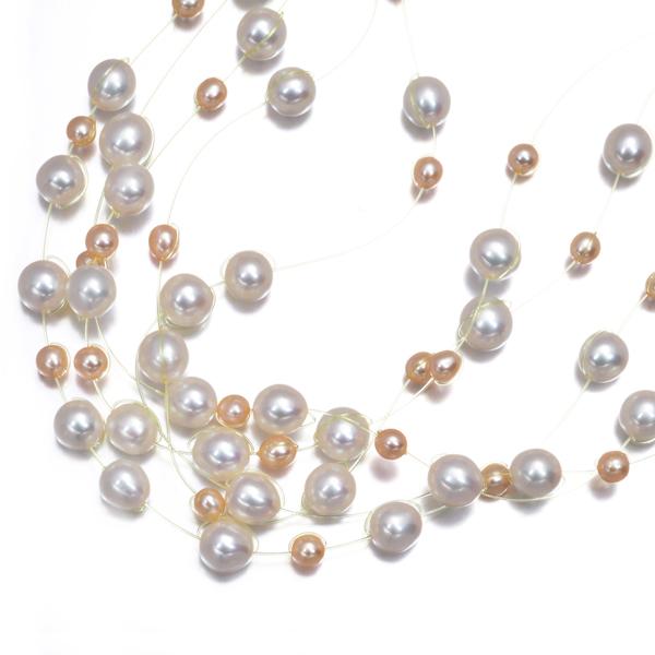 【極美品】TASAKI ネックレス ベビーパール 本真珠 3珠シルバー TASAKI（タサキ） ネックレス ベビー パール 真珠 3.0-5.5mm 5連 K18YG