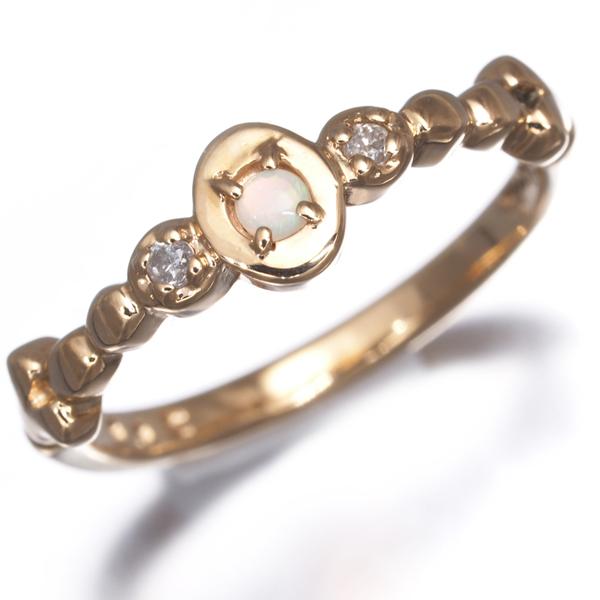 agete（アガット） リング オパール ダイヤ ダイヤモンド 0.02ct 3号 