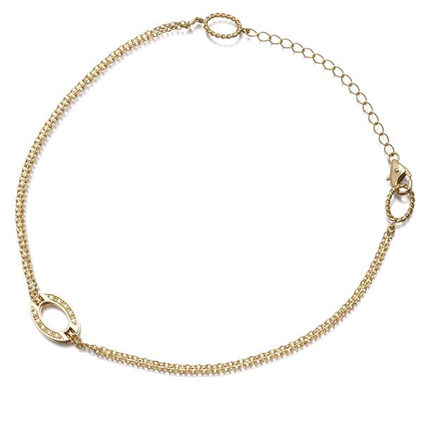 SJX アンクレット ダイヤ ダイヤモンド 0.04ct オーバル K18YG BLJ/GENJ