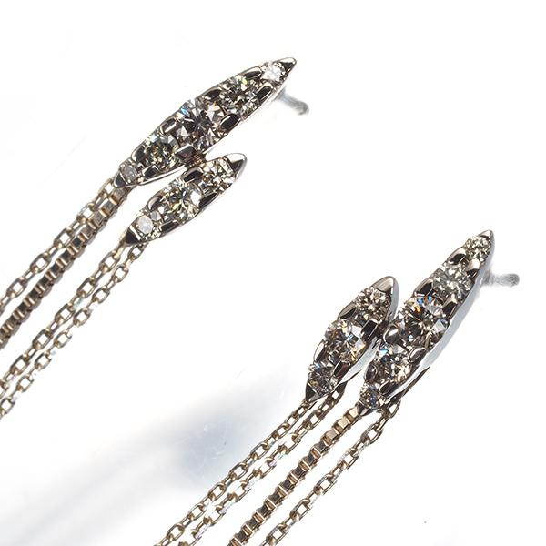 カシケイ ピアス ブラウン ダイヤ ダイヤモンド 0.48ct ネイキッド 