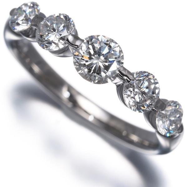 ダイヤ ダイヤモンド 1.04ct 5P リング Pt900 指輪 GENJ : グリーバー 