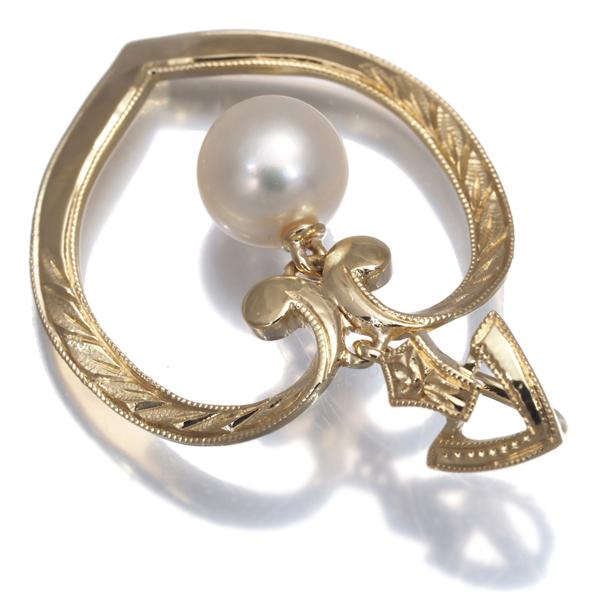 MIKIMOTO（ミキモト） ペンダントトップ パール 真珠 6.3mm リーフ 