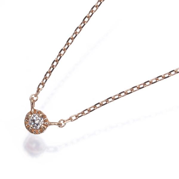 ete（エテ） ネックレス ダイヤ ダイヤモンド 0.02ct 一粒 K10PG BLJ 