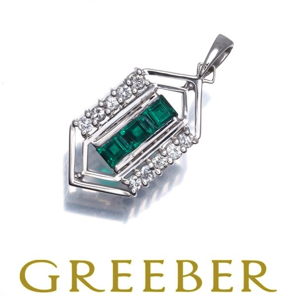 クレサンベール ペンダントトップ 再結晶エメラルド 0.36ct ダイヤ ダイヤモンド 0.20ct K14WG BLJ/GENJ 大幅値下げ品 | KYOCERA