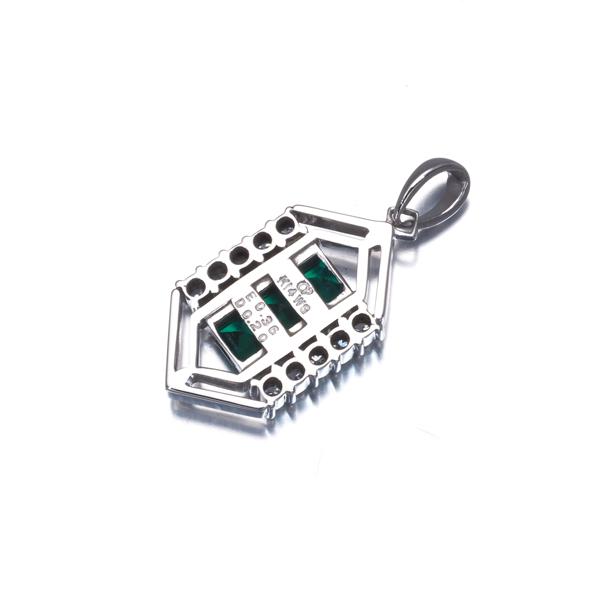クレサンベール ペンダントトップ 再結晶エメラルド 0.36ct ダイヤ ダイヤモンド 0.20ct K14WG BLJ/GENJ