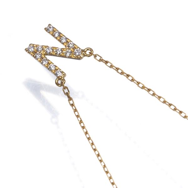 AHKAH（アーカー） ネックレス ダイヤ ダイヤモンド 0.05ct イニシャル 