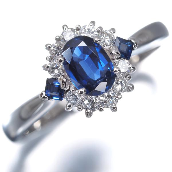 サファイア 0.54ct/0.11ct ダイヤ ダイヤモンド 0.20ct リング Pt900 