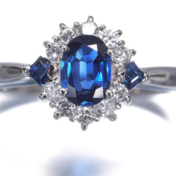 サファイア 0.54ct/0.11ct ダイヤ ダイヤモンド 0.20ct リング Pt900 