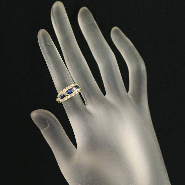 サファイア 0.82ct ダイヤ ダイヤモンド 0.30ct オーバルカット リング 