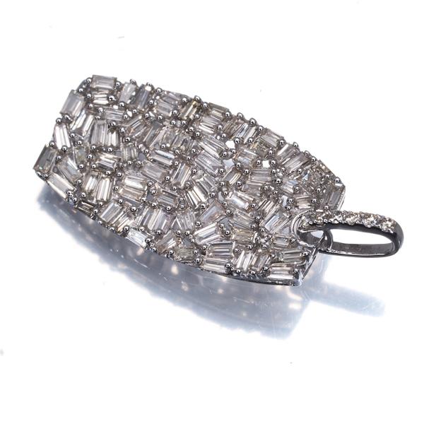 ダイヤ ダイヤモンド 0.80ct テーパーカット ペンダントトップ K18WG