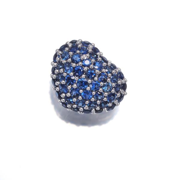 サファイア 0.65ct ハート パヴェ ペンダントトップ K18WG GENJ_4