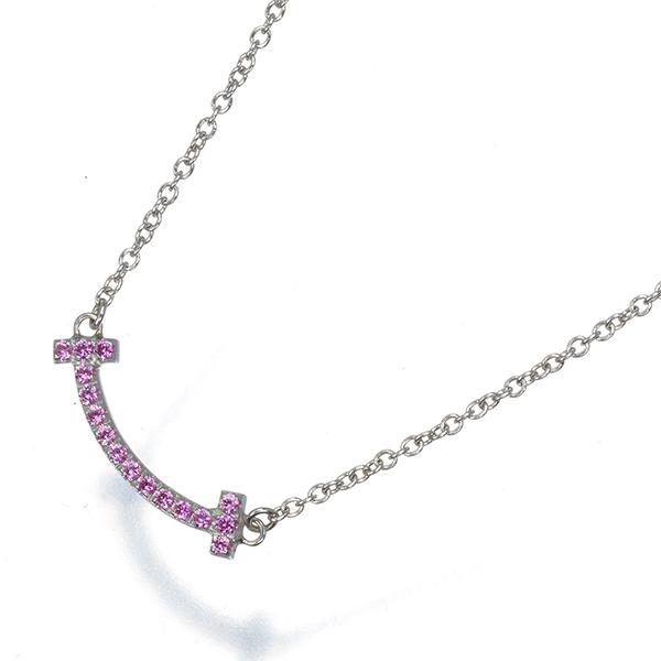 TIFFANY&Co.（ティファニー） ネックレス ピンクサファイア Tスマイル