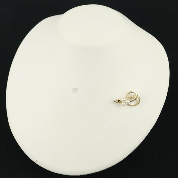 MIKIMOTO（ミキモト） ブローチ パール 真珠 5.0mm リボン K14YG BLJ