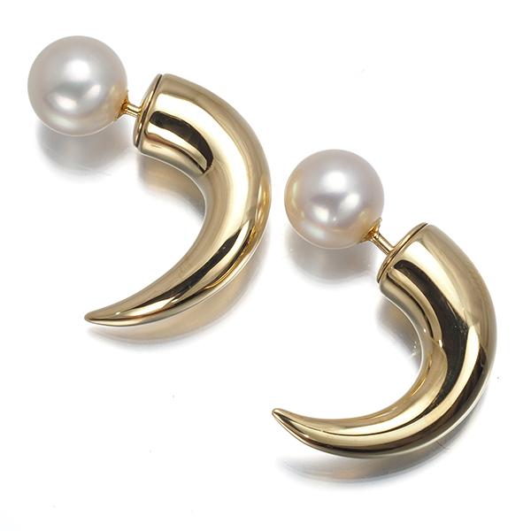 TASAKI（タサキ） ピアス パール 真珠 7.6mm デインジャーホーン K18YG