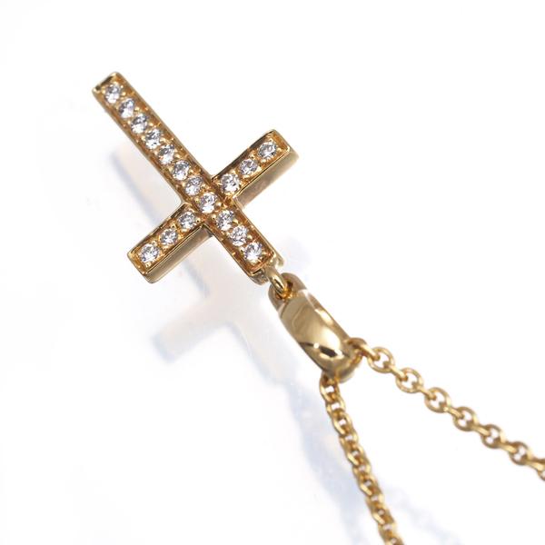 ショーメ ゴールドメッキ X字型ネックレス CHAUMET（ショーメ） ネックレス ダイヤ ダイヤモンド クロス K18YG