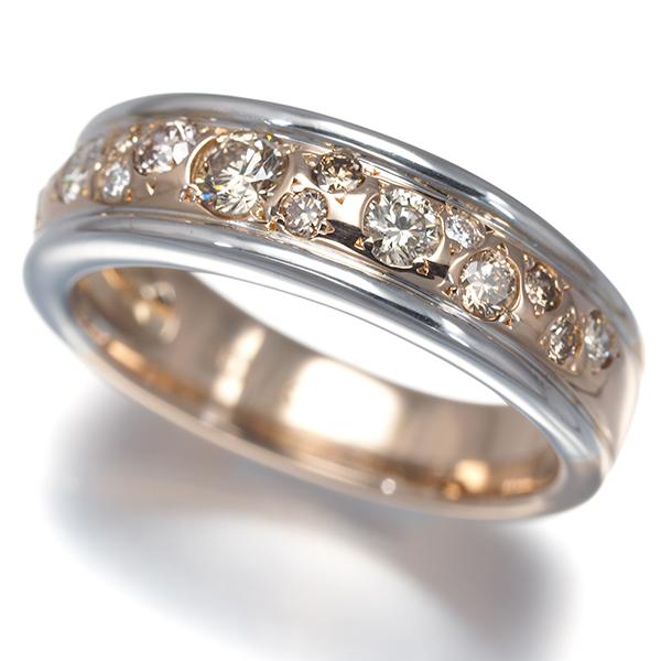 カシケイ リング ダイヤ ダイヤモンド 0.50ct メランジェ 10.5号 K18PG 