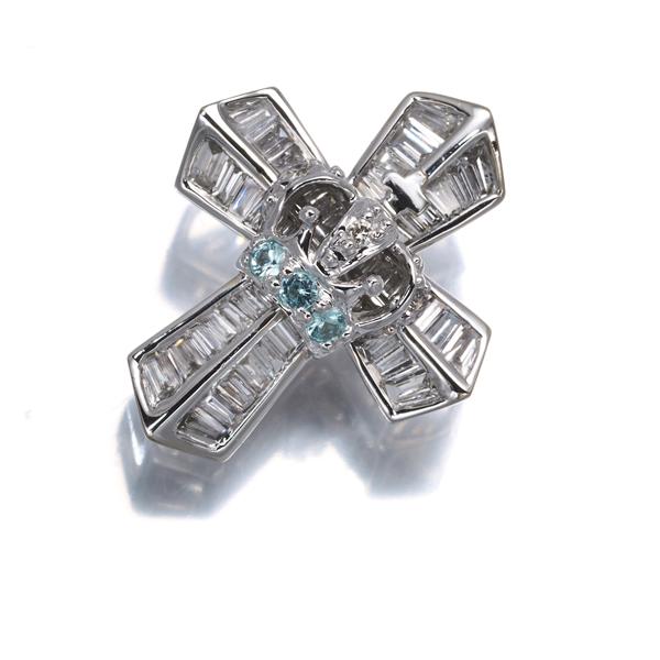 笠原真寿美 ペンダントトップ ダイヤ ダイヤモンド 0.34ct パライバ 