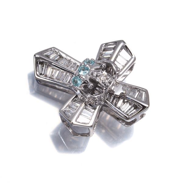 笠原真寿美 ペンダントトップ ダイヤ ダイヤモンド 0.34ct パライバ 